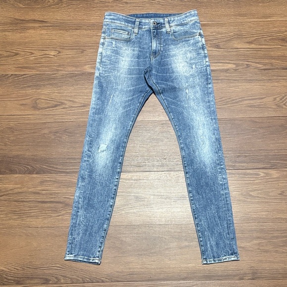 G-Star3301 Deconstructed Blue Super Slim Jeans for Men Size: W30L32 - Picture 3 of 11